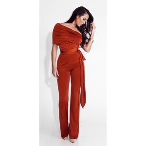 JLUXLABEL Cinnamon Amore Multi-Way Wrap Jumpsuit
